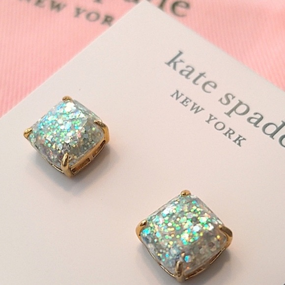 Kate Spade New York Opal Glitter Small Square Stud Earrings - Picture 4 of 4